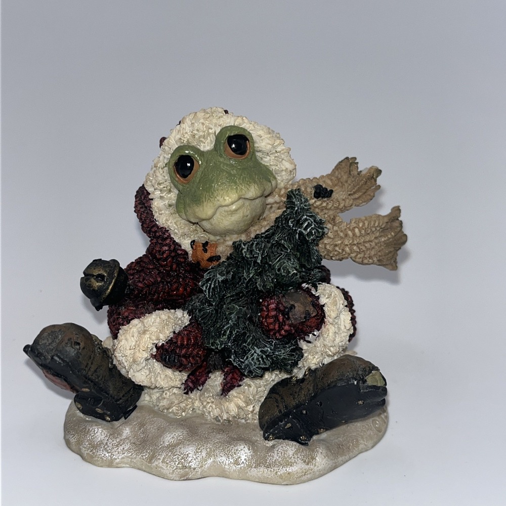 Boyd's Bears, S C RIBBIT HOPPY CHRISTMAS Wee Folkstone Frog 36750 RFB